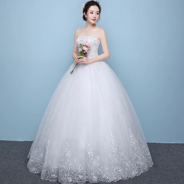 Wedding Dress Princess New Lace Up Ball Gowns Wedding Dresses Bride Flower Dresses