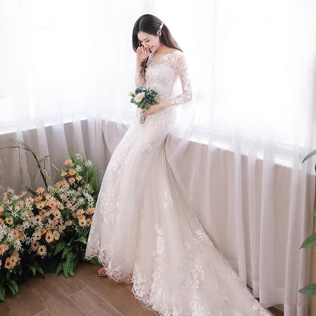 New Summer light luxury mermaid wedding dress women's banquet evening dress