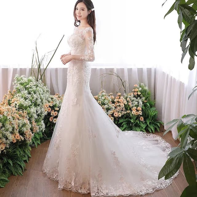 New Summer light luxury mermaid wedding dress women's banquet evening dress