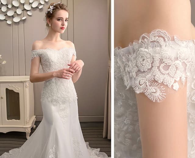 Exquisite New Luxury Mermaid Wedding Dress with Delicately Embellished Small Trail