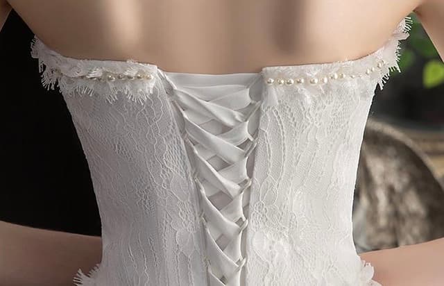 New Front Short Long Back Strapless Wedding Dress Sweet Bride Dress With Train Custom Made Wedding Gown