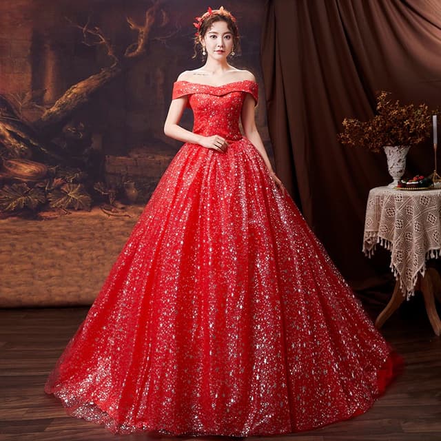 Star Pattern Wedding Dresses Off The Shoulder Floor Length Wedding Gowns Two Colors Simple Bride Dress