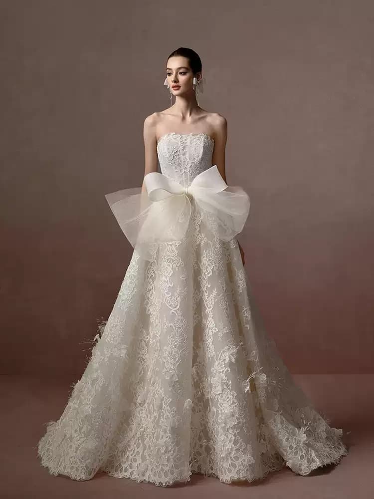 Strapless Lace Wedding Gown Premium Quality Minimalist Design