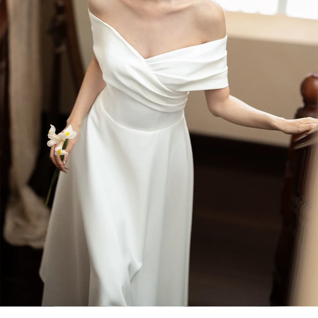 French-Style Off-the-Shoulder Engagement Gown 2026 Spring New Arrival